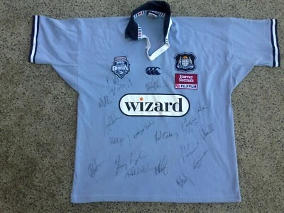 $185 • Buy SIGNED 2004 NSW Blues State Of Origin Rugby League Jersey  SIZE XL