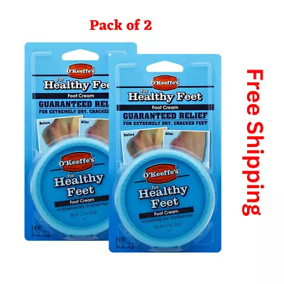 (2 Pack)-O'Keeffe's HEALTHY FEET Daily Foot Cream 2.7 Oz Each NEW LOOK • $26.10