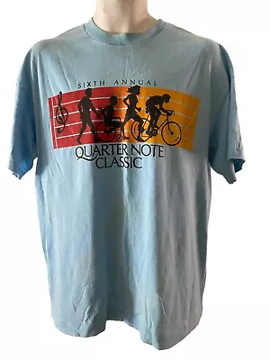 Vintage 1988 6th Annual Quarter Note Classic Hef-T  Sz XL T-Shirt USA Running • $19.99