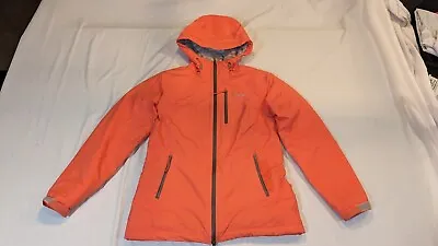 Eddie Bauer Weatheredge Rain Jacket Women’s Large S Orange Full Zip Hooded • $15.99