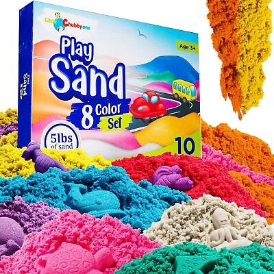 8 Color Kids Play Sand Set - 5 Lbs Of Sand - Toy Magic Sand Set - 10 Molds An... • $37.86