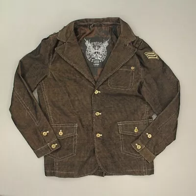 Twice 1210 Men's Corduroy Blazer Sports Coat Utility Jacket Size Large Brown • $22.49