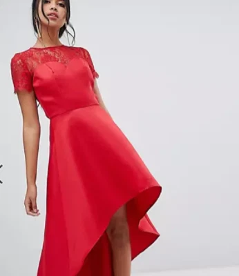 £19.99 • Buy Chi Chi London High Low Hem Dress Womens Red Size UK 8 #REF163