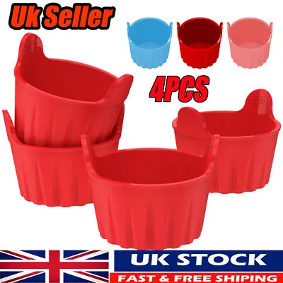 4Pcs Silicone Egg Poachers Poaching Cups Heat-Resistant Poacher For Air Fryer UK • £1.19