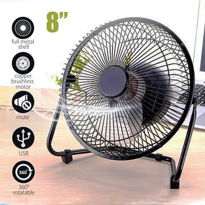 8  Mini USB Desk Fan Small Quiet Personal Cooler USB Powered Portable Table Fan • £10.89