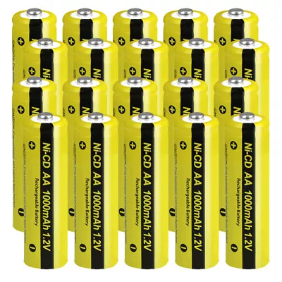 Lot AA Rechargeable Batteries NiCd 1000mAh 1.2v For Garden Solar Ni-Cd Light LED • $13.99
