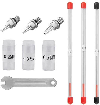£10.96 • Buy 7 Piece Airbrush Kit Nozzle Needle Set 0.2mm/0.3mm/0.5mm Airbrush Nozzle Cap New