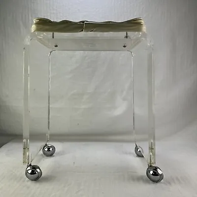 Vintage Lucite Rialto Acrylic 1970s Waterfall Stool Seat Bench On Made In US • $149.98