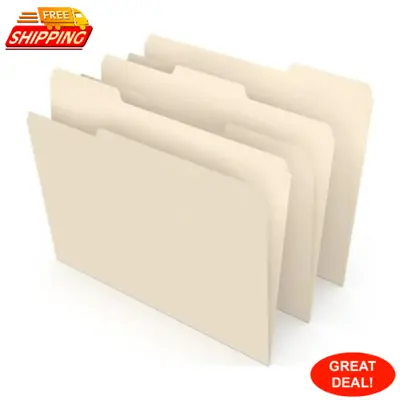 Manila File Folders Letter 3 Tab Assorted Position 500/Box 116657/TR56675 • $54.44