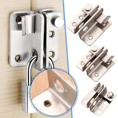 Stainless Steel Door Hasp Latch Lock Safety Padlock Clasp Anti-Theft Safet 5R3W • £8.69