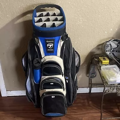 Taylormade Catalina Black/White/blue 14 Way Golf Cart Bag 9 Pockets Strap • $79.99