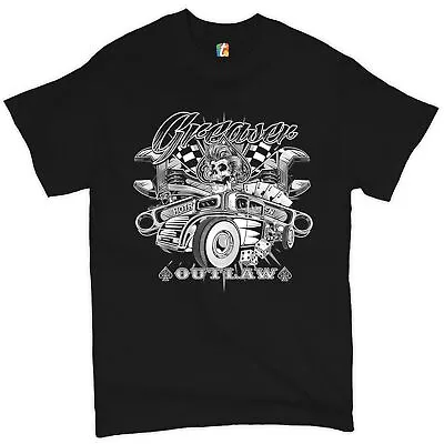 $16.95 • Buy Greaser Outlaw T-shirt Kustom Kulture Old School Vintage Hot Rod Men's Tee