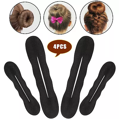 4PCS Hair Donut Bun Maker Magic Styling French Chignon Ballet Sock Updo DIY Tool • $7.62