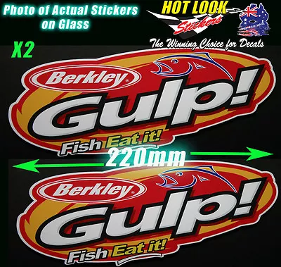 Berkley Gulp Fishing Boat Stickers Caravan Camping Tandem Trailer Fridge Kayak • $6.99