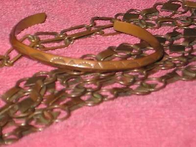 Vintage Genuine Bell Cuff Plus Double Strand Uniqye Copper Necklace For Sale! • $19.99