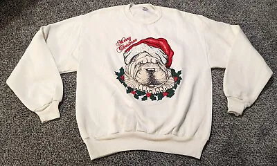 Vtg Vintage Dog Christmas Ugly Sweater Pullover Crewnecks Sz M • $19.99