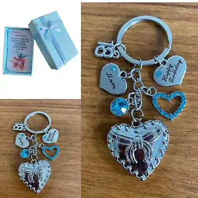 £3.99 • Buy Personalized HAPPY BIRTHDAY Gifts Charm Keyring 18th 20th 30th 40th Gift For Her