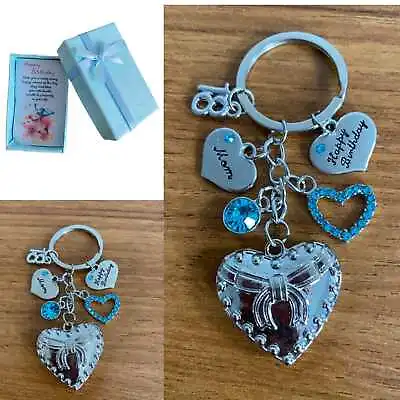 Personalized HAPPY BIRTHDAY Gifts Charm Keyring 18th 20th 30th 40th Gift For Her • £4.75