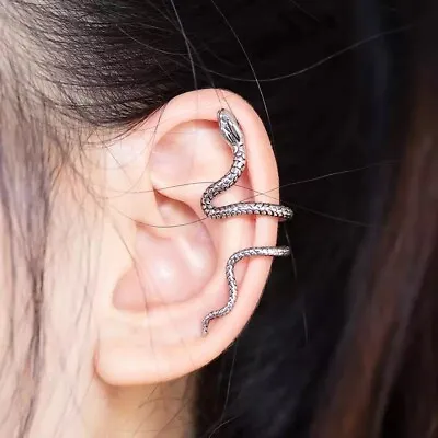 Snake Ear Cuff Clip Gothic Silver Wrap Earring New Punk Gift Uk • £4.49