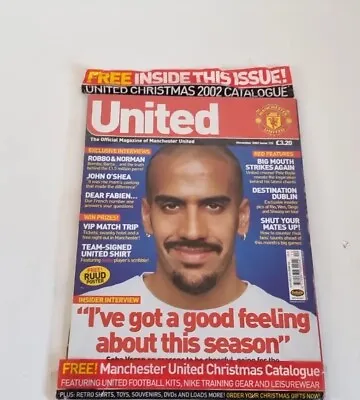 Inside United - The Official  Mufc Magazine - November 2002  Issue  122 Unopened • £39.99