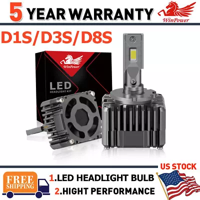 Pair 50W D1S D3S LED Headlight Bulbs HID Xenon  Lamps Conversion Kit Hi/Lo Beam • $43.45