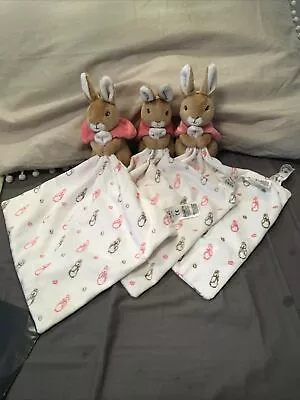 Marks & Spencer Flopsy Bunny Comforter Soft  Three Cream Rabbit Blankie X3 M&s • £9.99