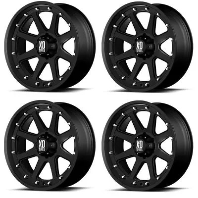 Set 4 16x9 XD Series XD798 Addict Black 6x5.5 Wheels -12mm Truck Rims W/ Lugs • $876