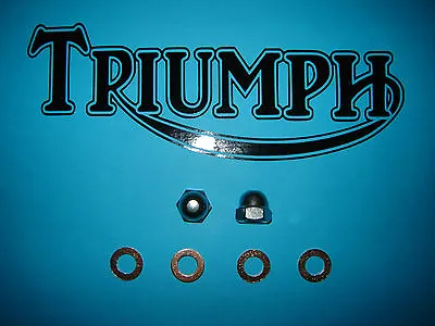 Triumph T140 Bonneville TR7 Rocker Oil Feed Stainless Nuts & Copper Washers Kit • $9.95