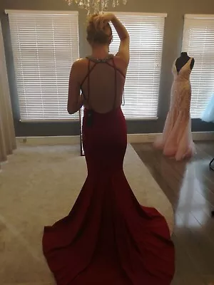 £135 • Buy Stunning BNWT Teen Prom Pia Michi London, Ruby Red Prom Dress (unaltered) Size 8