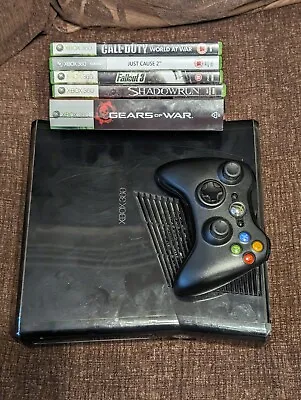 Xbox 360 250GB Slim Black Console Bundle With Games And Controller. Tested • £54.95