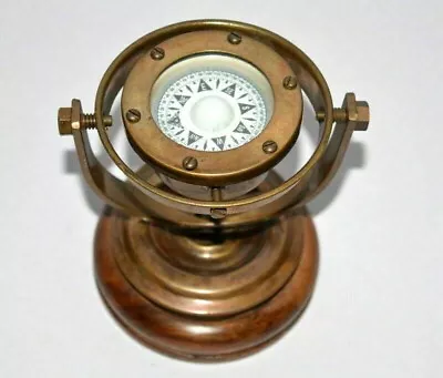 Brass Nautical Gimbal Compass Vintage Ship's Binnacle Gimballed Compass. • $31.44