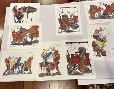 4 Leo Meiersdorff 1976 New Orleans Jazz Quartet Watercolor Art Prints Signed… • $199