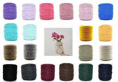 Natural Craft Macrame Cotton String * 25 COLOURS * Artisan Thread Twisted Cord • £6.69