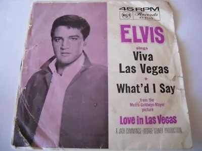 Elvis Presley Aust Vinyl 45 Viva Las Vegas / What'd I Say RCA BlackLabel 47-8340 • $15