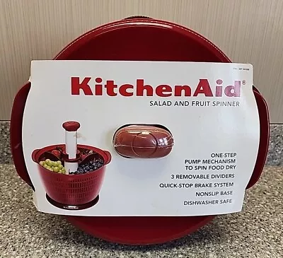 Kitchenaid Salad & Fruit Spinner Red Strainer With 3 Compartments 869280 2014 • $39.59