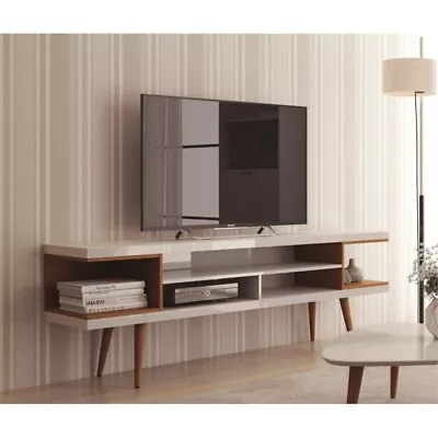 Manhattan Comfort Utopia Wood TV Stand For TVs Up To 65  In White/Maple Cream • $288.99