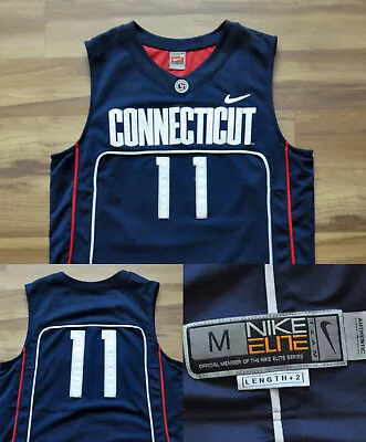 #11 UConn Huskies Nike Jersey Elite Authentic Basketball NCAA Blue Sewn Men M • $149.99