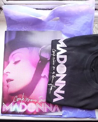 New Madonna Confessions Tour Programme UKCarrier Bag & Official T-Shirt (Small) • £79.99