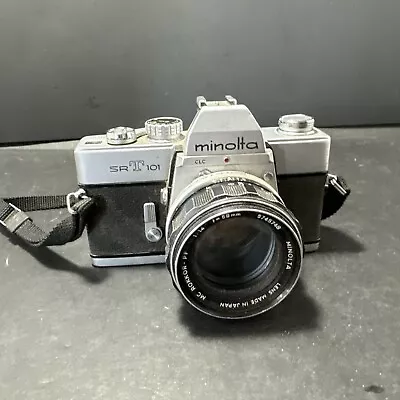 Minolta SRT-101  Medium Format SLR Film Camera & F = 58mm 5745748 For Parts • $0.99