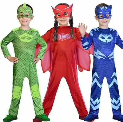 Boys Girl Kids Superhero PJ Masks Costume Cape Mask Owlette Catboy Cosplay Party • $29