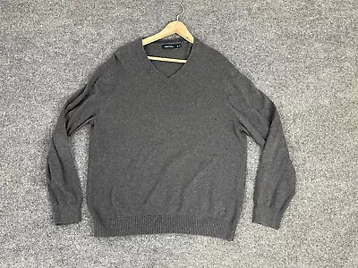 Nautica Sweater Mens Extra Large Gray Knit Long V Neck Sleeve Cotton N166 • $15.12
