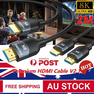 10×1×2M Premium HDMI Cable HDMI To HDMI Cable 2.1 Ultra HD 8K High Speed Adapter • $17.59