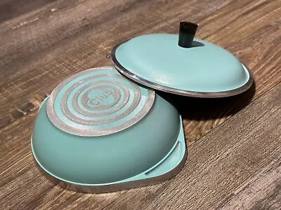 Vintage Club Aluminum Cookware 8” Sauce Pan From Candle Chafing Set - Turquoise • $50