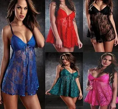 £6.99 • Buy Sexy Women Lingerie Nightwear Underwear Sleepwear Babydoll+G String Lace Dress