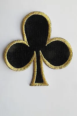 #2697 Black Clubs Suit Playing Cards Casino Poker Card Embroidery Applique Patch • $3.25