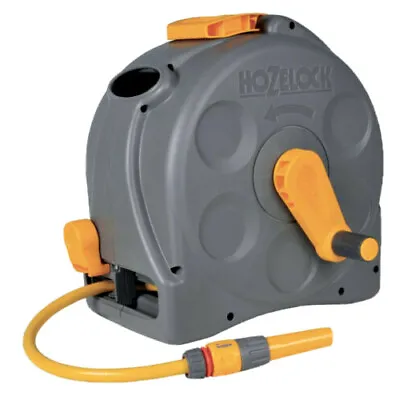 Hozelock Compact Hose Pipe Wall Mounted Reel 2-in-1 With 25m Hose Garden 2415 • £58.99