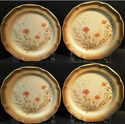 Mikasa Whole Wheat Jardiniere Dinner Plates 10 3/4  E8016 Set Of 4 Excellent • $39.99