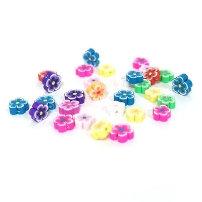 £2.99 • Buy Mixed-Colour Polymer Clay Beads Flower 11-13mm Pack Of 30