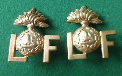 Pair Of Brass British Army Shoulder Titles - Lancashire Fusiliers • £16.99