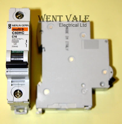 £8.50 • Buy Merlin Gerin Multi 9 - C60HC116 - 16a Type C Single Pole MCB Used